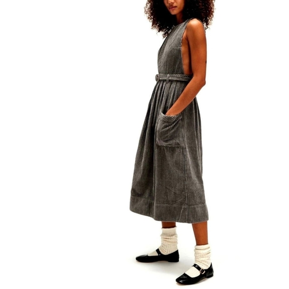 Free People Dresses & Skirts - "WILL BE GONE SOON)The other side", "Courderoy midi dress"🩶
